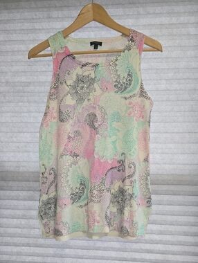 Talbots Linen Cotton Blend Sleeveless Lightweight Sweater